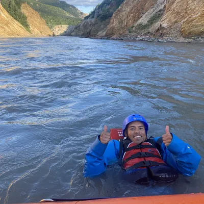 Oscar on the river